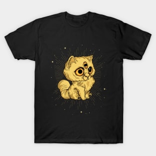 Occult Cat 3 Eyes Kitten Magic Esoteric T-Shirt